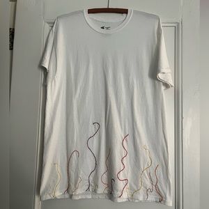 Lg Embroidered Gildan white tee Shirt